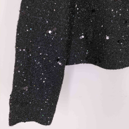 ザラ ZARA スパンコール ノーカラージャケット レディース  M